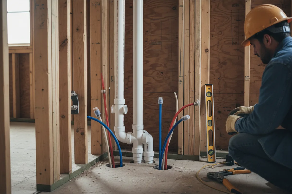 Drain and supply rough-in during Drain Cleaning in Keyport
